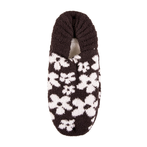Simply Southern Soft & Cozy Black & White Daisy Slipper Socks