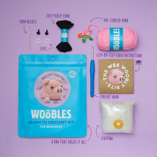 Woobles Bacon the Pig Crochet Kit