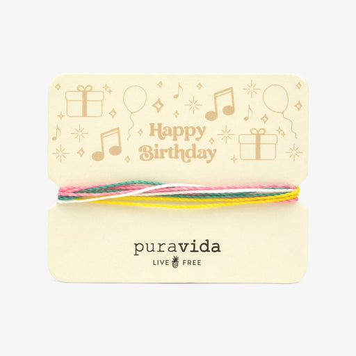 Pura Vida "Happy Birthday" carded Bracelet