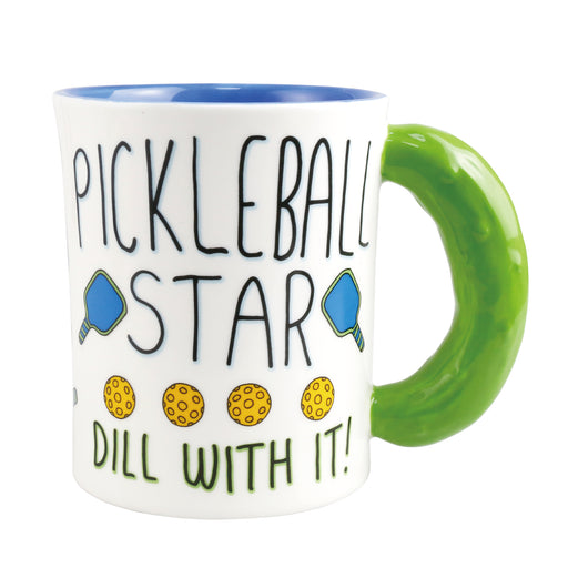 pickleball star dill with it! pickle handle mug
