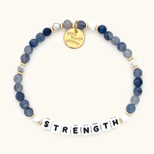 Strength Blue Beaded Friendship Bracelet