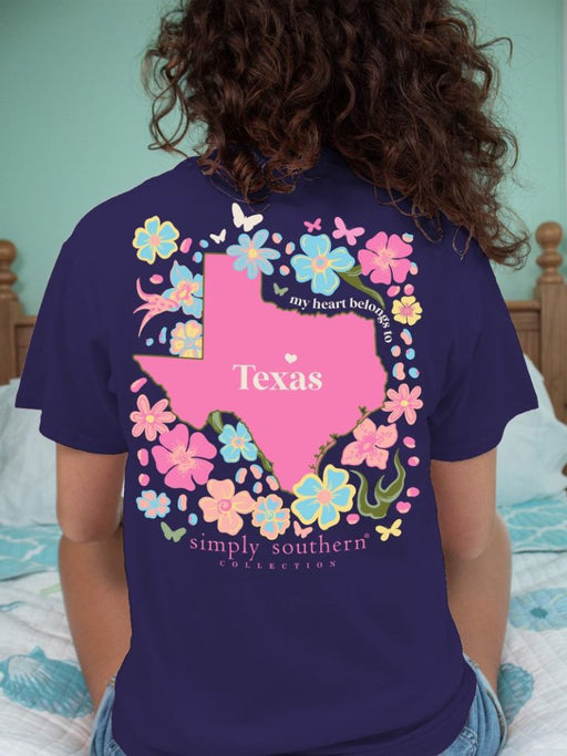 Simply Southern State of Texas in Navy Blue