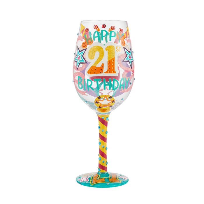 21st Birthday Lolita Wine Glass