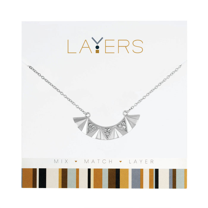 Layered Curve Bar Necklace in Silver