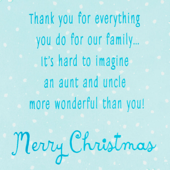 You're Wonderful Christmas Card for Aunt and Uncle