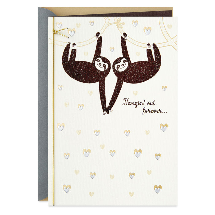 Good Life Sloths Holding Hands Anniversary Card