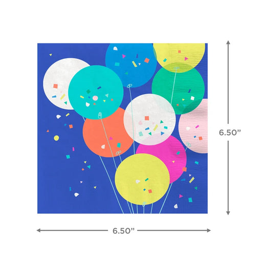 Balloons and Confetti Dinner Napkins, Set of 16
