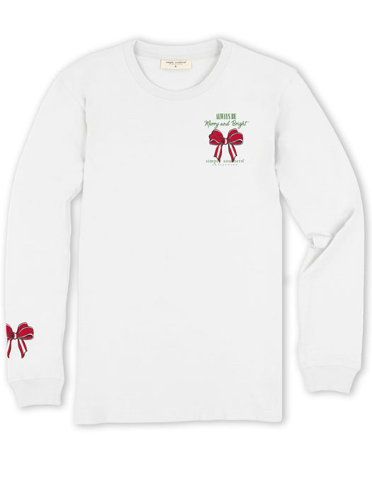 Simply Southern Long Sleeve Merry Dog in White