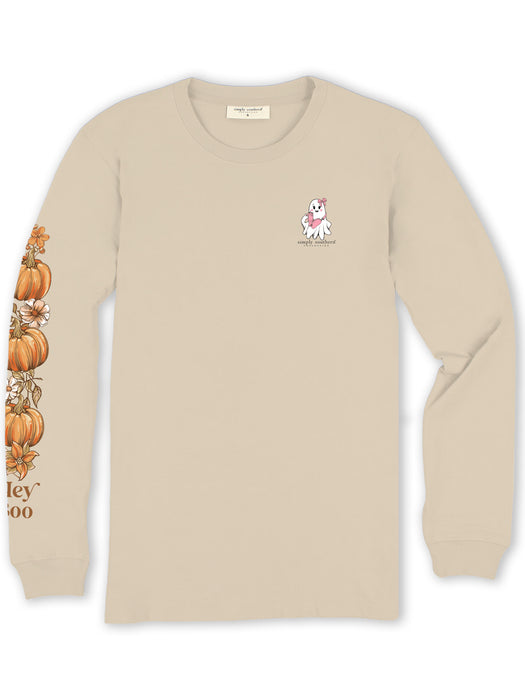 Simply Southern Long Sleeve Hey Boo in Whisper Tan