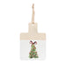 Decorative hanging tag with a Christmas tree design on a white background
