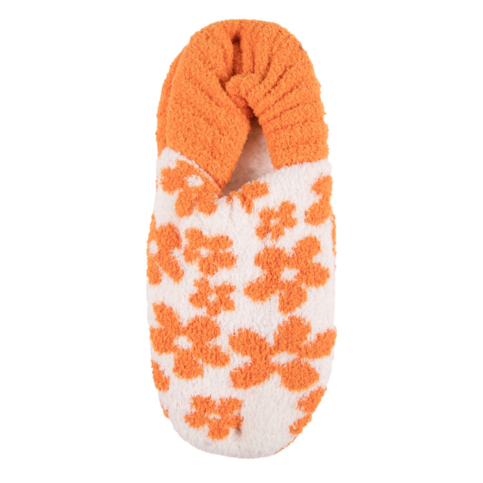 Simply Southern Soft & Cozy Orange Daisy Slipper Socks