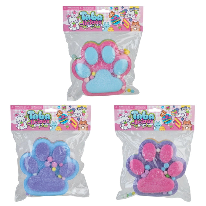 Three packages of Taba Paws toys with paw-shaped designs on a white background