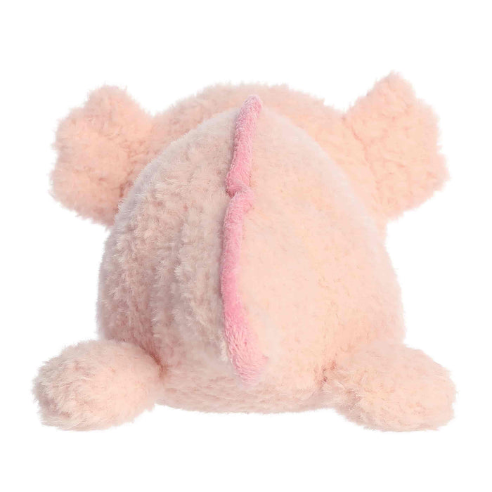 Plush pink Axolotl toy on a white background