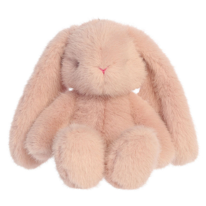 Blush bunny plush toy on a white background
