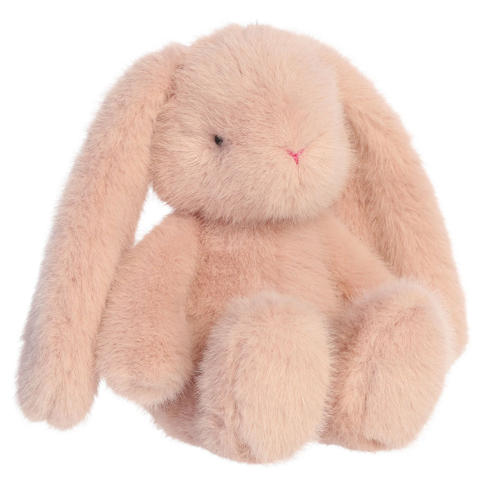 Blush bunny plush toy on a white background