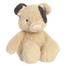 Plush toy pig on a white background