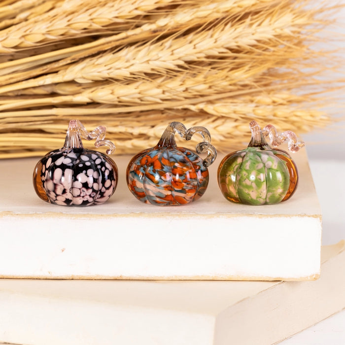 Autumn Speckle Glass Mini Pumpkin