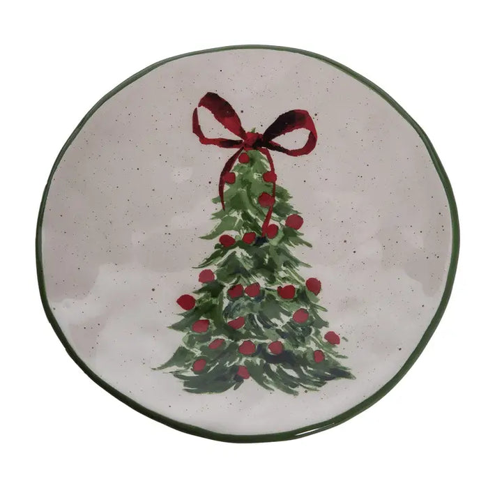 Holiday Tree Ceramic Round Platter