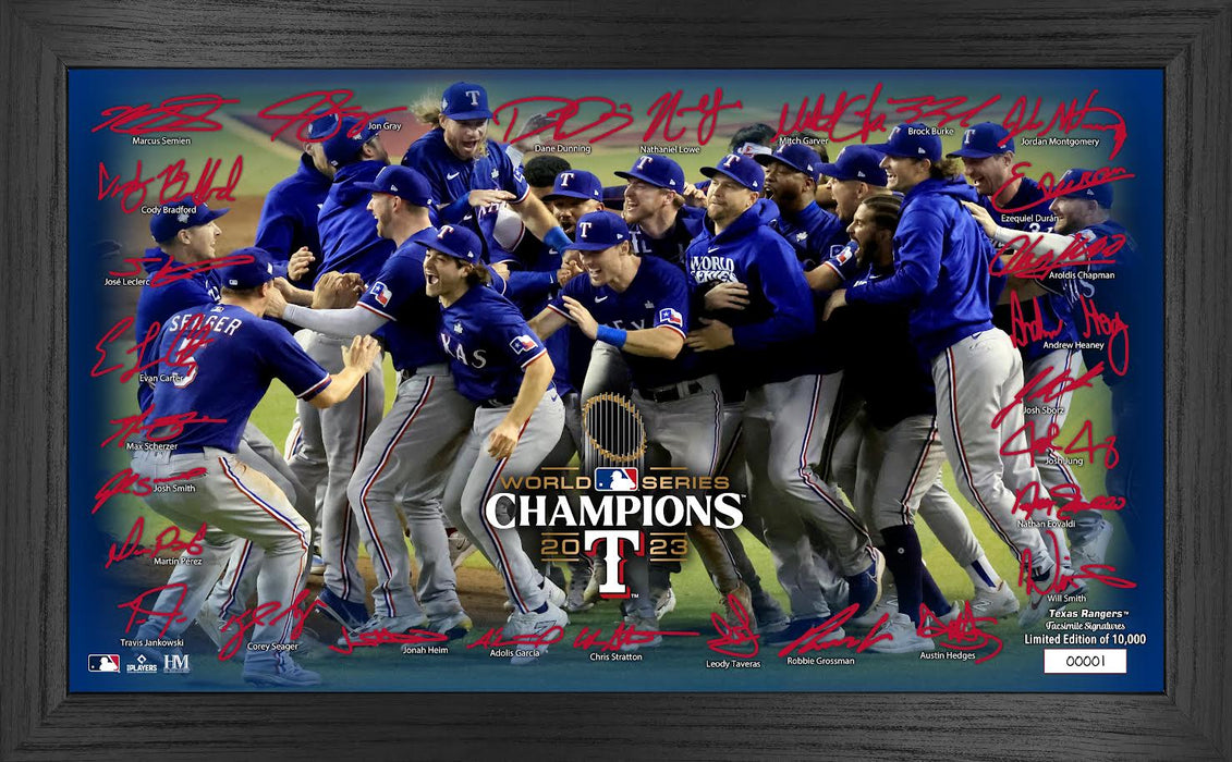 Texas Rangers 2023 World Series Champions Signature Celebration Frame