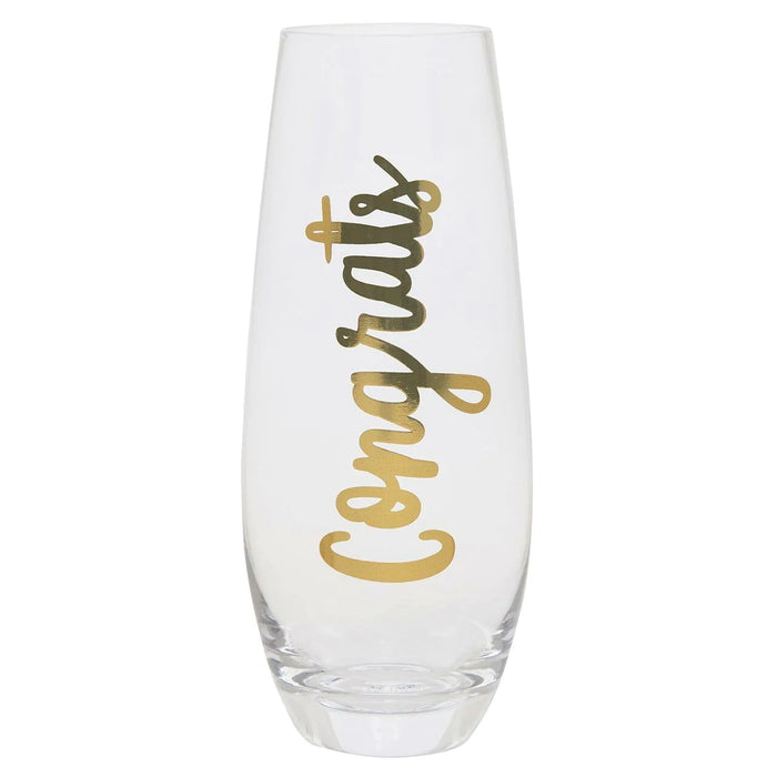 Congrats Stemless Champagne Glass