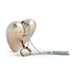 A heart-shaped metallic gold keepsake box with a white braided rope and tassel, shown on a clean white background.