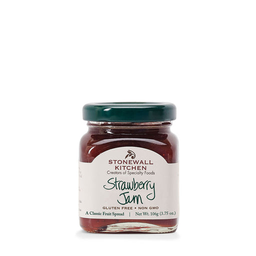 Jar of Stonewall Kitchen Strawberry Jam on a white background