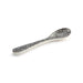 Spoon with gray polka dot pattern on a white background