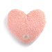 Pink heart-shaped pillow on a white background