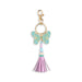 Butterfly keychain with tassel on a white background