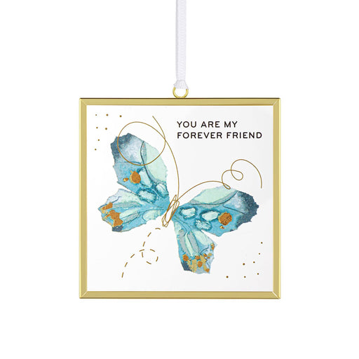 Decorative butterfly ornament with 'You are my forever friend' text on a white background