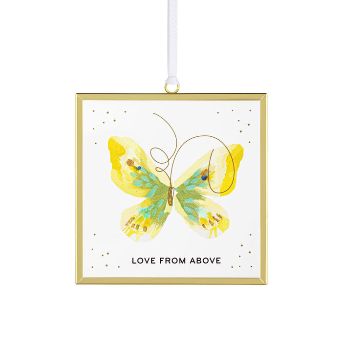 Decorative butterfly ornament with 'Love from Above' text on a white background