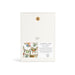 Product packaging with botanical illustrations on a white background