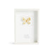 Framed butterfly art with a white background