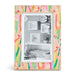 Colorful floral-patterned picture frame with a black and white photo inside, branded 'DEMDACO'.