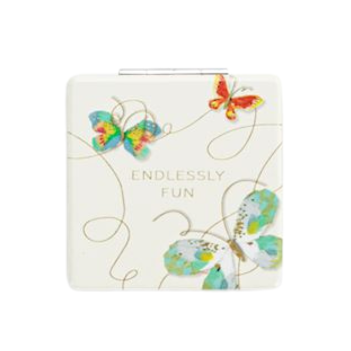 Notebook with colorful butterfly designs and 'Endlessly Fun' text on a white background