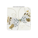 Butterfly-shaped compact mirror with gold and black accents on a white background