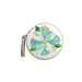 Round mirror with floral design on a white background