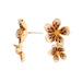 Gold flower-shaped earrings on a white background