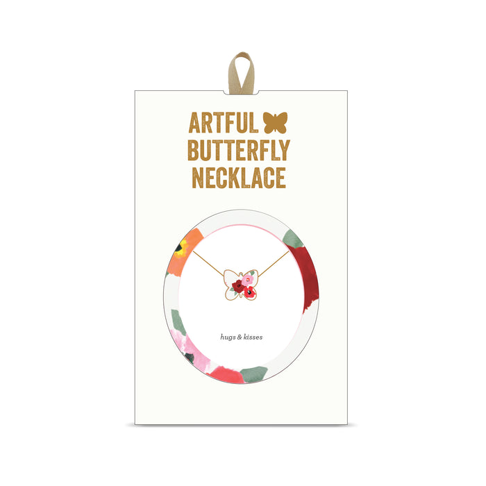 Hugs & Kisses Artful Butterfly Necklace