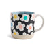 Mug with floral pattern and 'Happy Hour' text on a white background