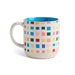 Colorful checkered mug with a white background