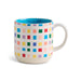 Colorful checkered mug with 'Sunny Side Up' text on a white background