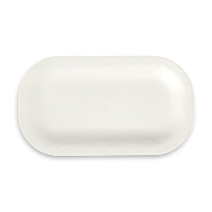 White rectangular plate on a white background