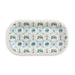 Rectangular ceramic tray with floral pattern on a white background