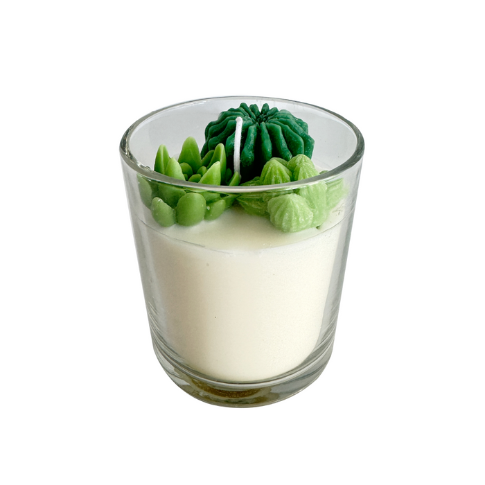 Succulent Art Candle Green