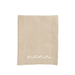 Beige blanket with 'nana' embroidery on a white background