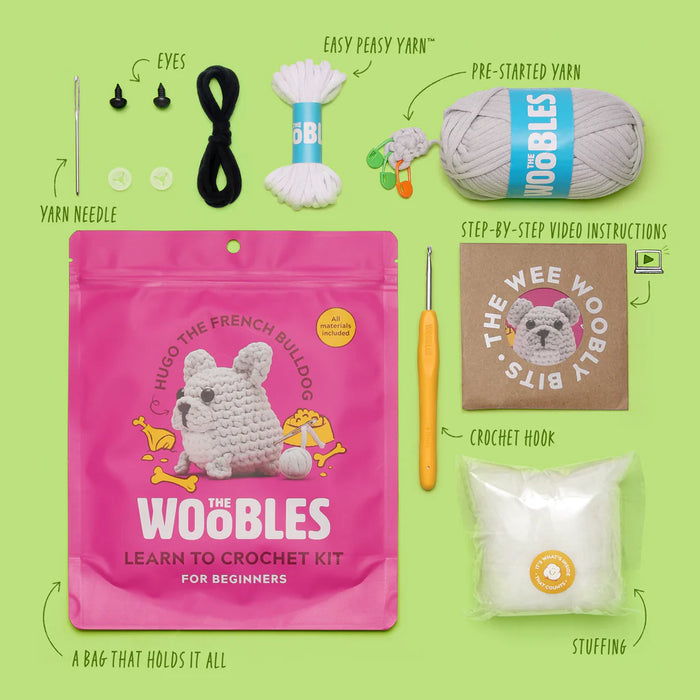 Woobles Hugo the French Bulldog Crochet Kit