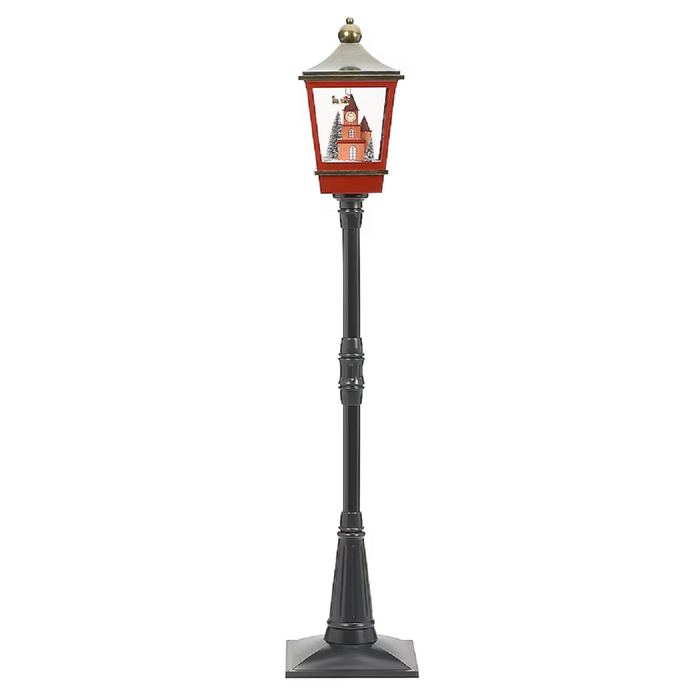 Musical Snowing Tower Lantern with Rotating Santa