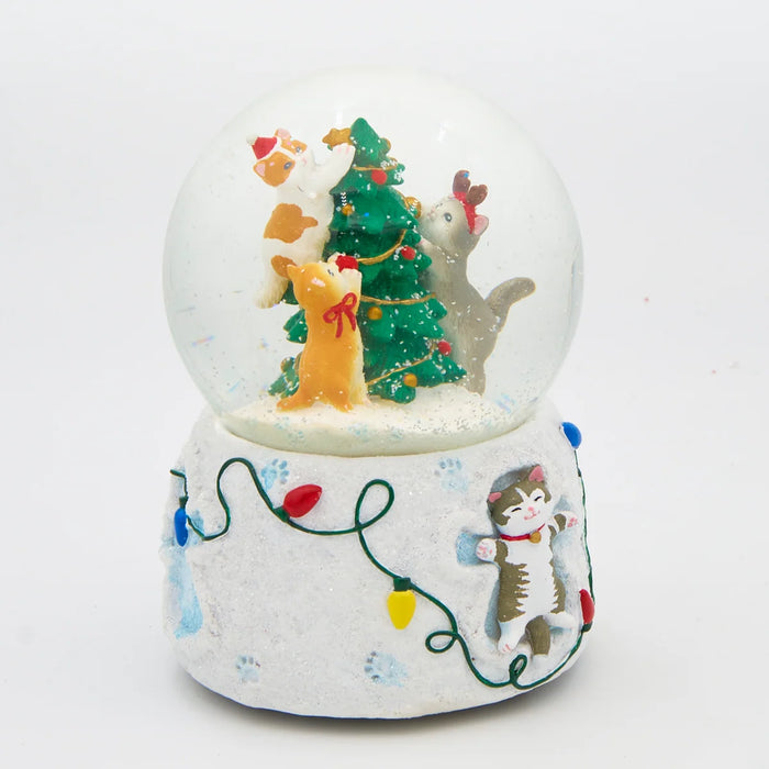 Curious Christmas Cats Musical Glitterdome