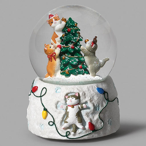 Curious Christmas Cats Musical Glitterdome